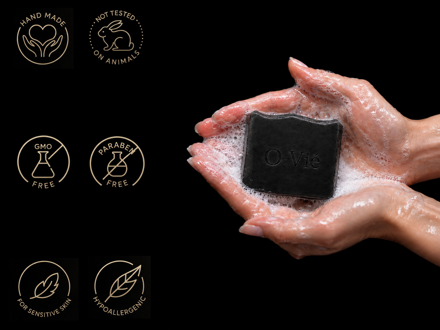 O-Vié pure care — hand made, cruelty free, GMO free, paraben free